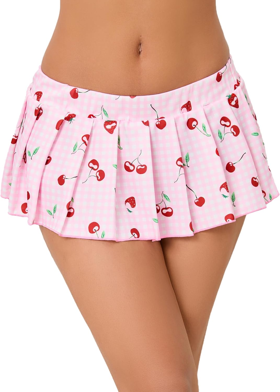 71KcoH64xpL._AC_SL1500_.jpg Women Lingerie Role Play Pleated Costume Mini Skirt with Garter Schoolgirl Outifts - Image 1