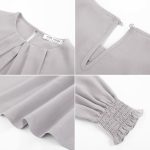 Womens Dressy Business Casual Tops, Pleated Long Sleeve Shirts, Office Work Blouses - Image 2